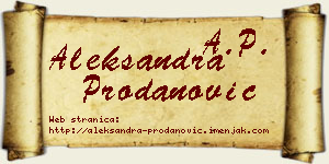 Aleksandra Prodanović vizit kartica